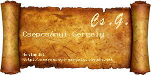 Csepcsányi Gergely névjegykártya